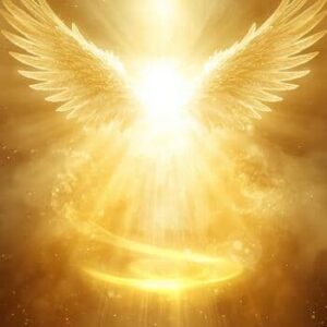 Engelflügel umgeben von goldenem Licht